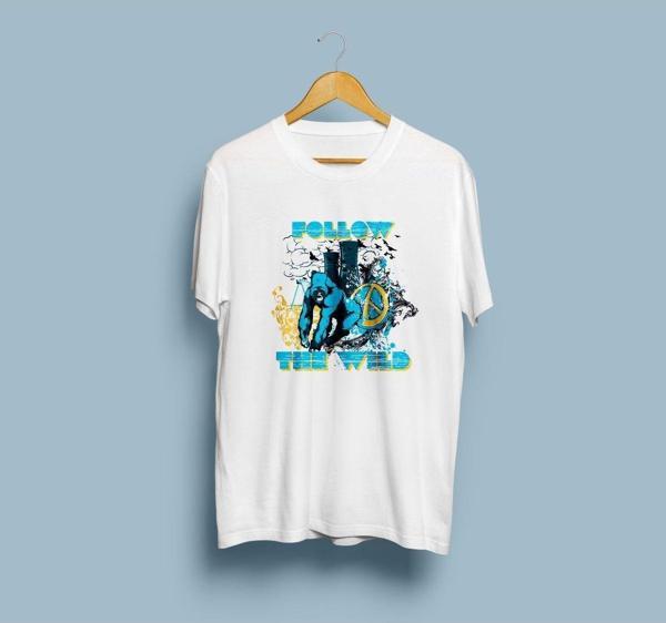 Oversize Follow The Wild Tasarım unisex T-shirt - Image 1