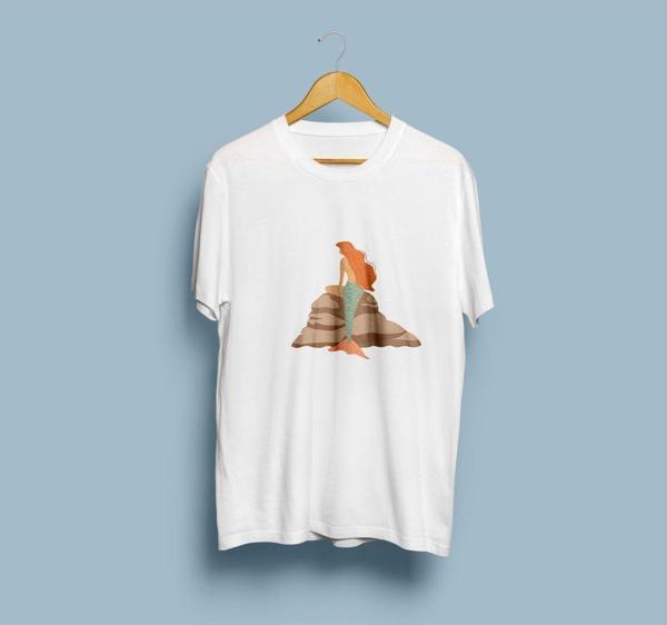 Oversize Deniz kızı tasarım unisex T-shirt - Image 1