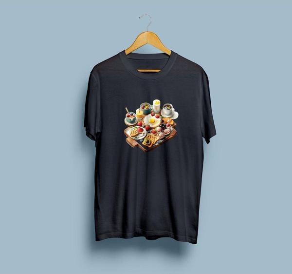 Oversize Kahvaltı / Breakfast Tasarım unisex T-shirt - Image 1