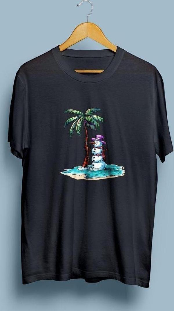 Oversize Erimiş Kardan Adam tasarım unisex T-shirt - Image 1