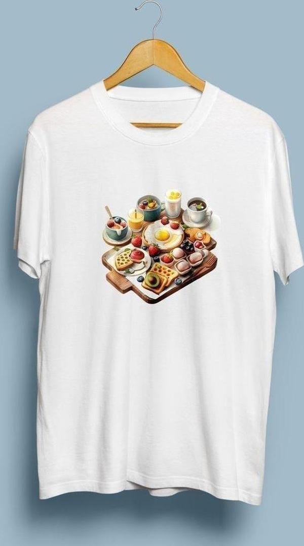 Oversize Kahvaltı / Breakfast Tasarım unisex T-shirt - Image 1
