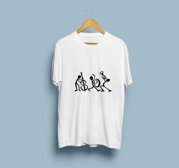 Oversize Çubuk Müzisyen ve Müzik aletleri tasarım unisex T-shirt - Image 1
