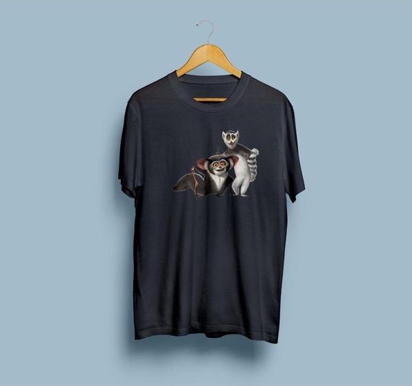 Oversize Madagaskar Kral Juilen / Lemur Kral tasarım unisex T-shirt - Image 1