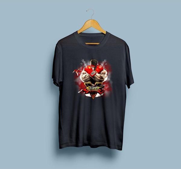 Oversize Street Fighter 5 tasarım unisex T-shirt - Image 1