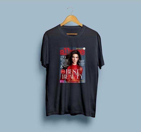 Oversize Allure Magazin Kendall Jenner Kapak Tasarım unisex T-shirt - Image 1