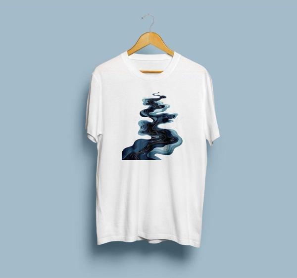 Oversize Kara bulutlar tasarım unisex T-shirt - Image 1