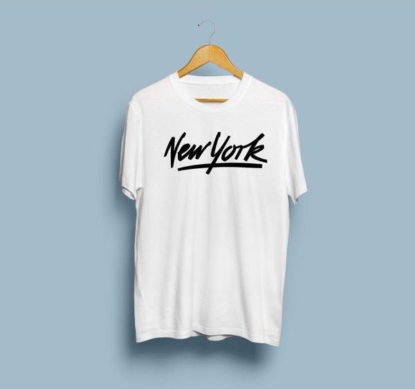 Oversize New York yazılı unisex T-shirt - Image 1