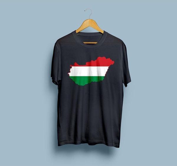 Oversize Hungary / Macaristan Haritası tasarım unisex T-shirt - Image 1