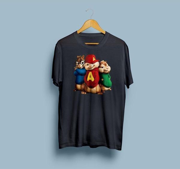 Oversize Alvin ve Sincaplar Tasarım Unisex T-shirt - Image 1