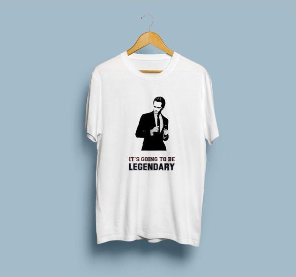 Oversize Barney Stinson Baskılı ve Yazılı Unisex T-shirt - Image 1
