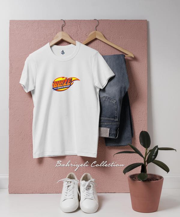 Oversize Blaze and the Monster Machines logo  Tasarımlı Unisex T-Shirt - Image 1