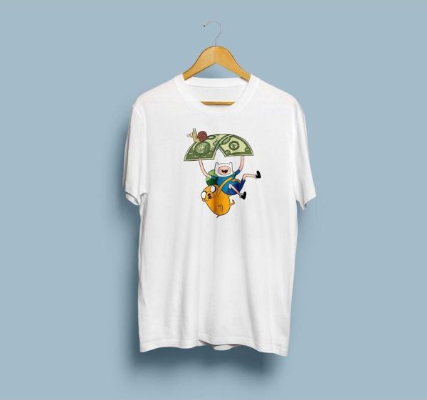 Oversize Finn ve Jake 2 Tasarım Unisex T-shirt - Image 1