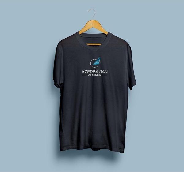 Oversize Azerbaıjan Airlines Baskılı Unisex T-shirt - Image 1