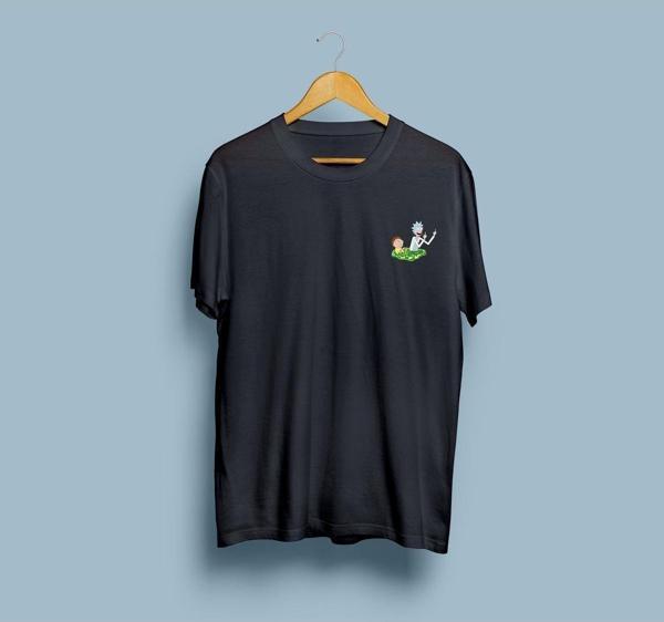 Oversize Rick and Morty Baskılı Unisex T-shirt - Image 1