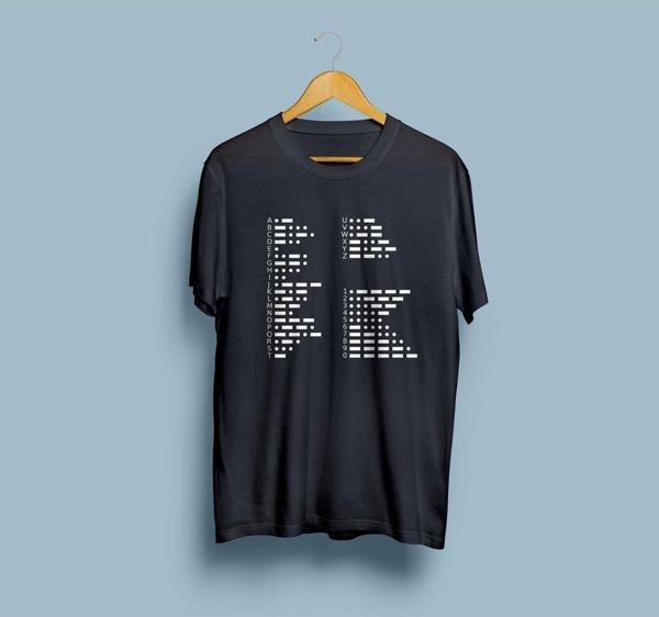 Oversize Mors Alfabesi Baskılı Unisex T-shirt - Image 1