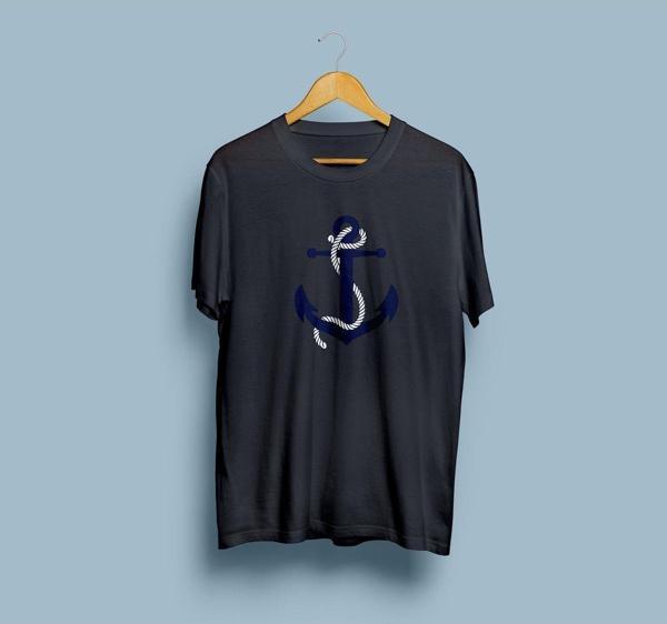 Oversize Çapa Baskılı Unisex T-shirt - Image 1