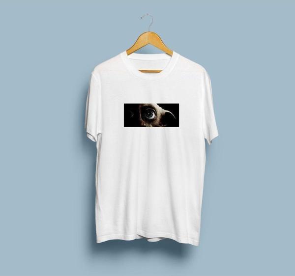 Oversize Harry Potter Dobby Baskılı Unisex Tasarım T-shirt - Image 1