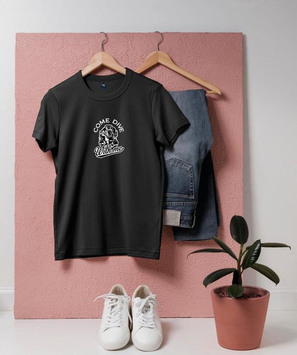Oversize Dalgıç Come Dive With Me Tasarım unisex T-shirt - Image 1