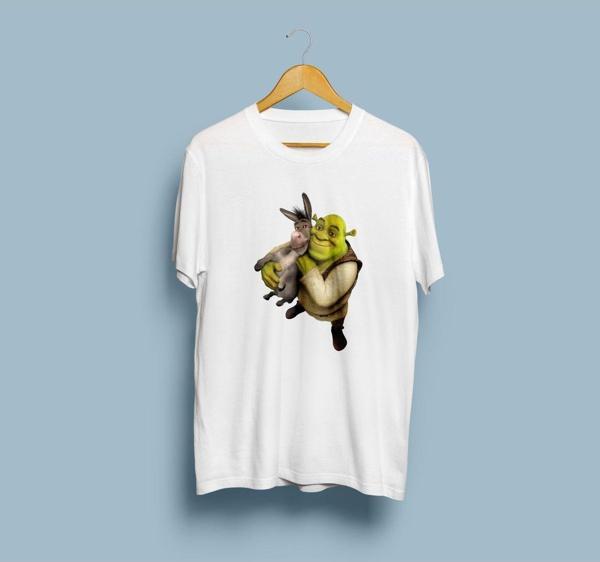 Oversize Shrek Baskılı Tasarım Unisex T-shirt - Image 1