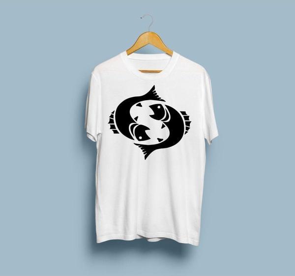 Oversize Balık Burcu Tasarım Unisex T-shirt - Image 1