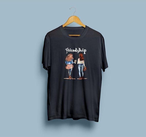 Oversize Friendship / Best Friend Tasarım unisex T-shirt - Image 1