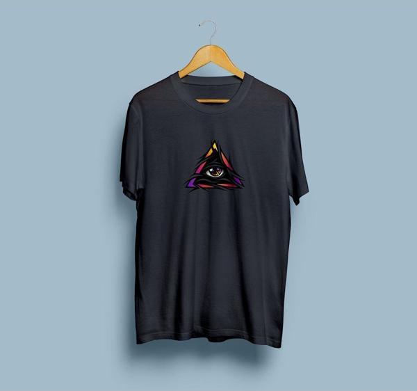 Oversize İlluminati Gözü Tasarım unisex T-shirt - Image 1