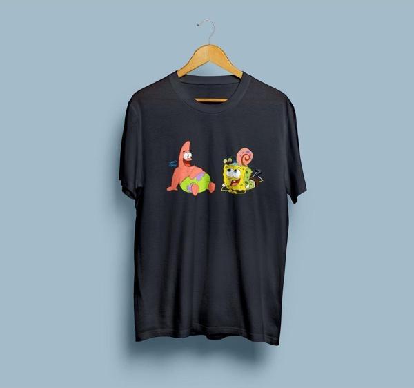Oversize Sünger Bob KareŞort ve Patrick Yıldız Unisex T-shirt - Image 1