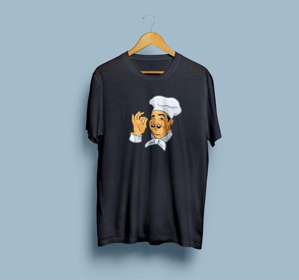 Oversize Aşçı Görseli Baskılı Unisex T-shirt - Image 1