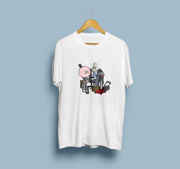 Oversize Regular Show Karakterler Baskılı Unisex T-shirt - Image 1
