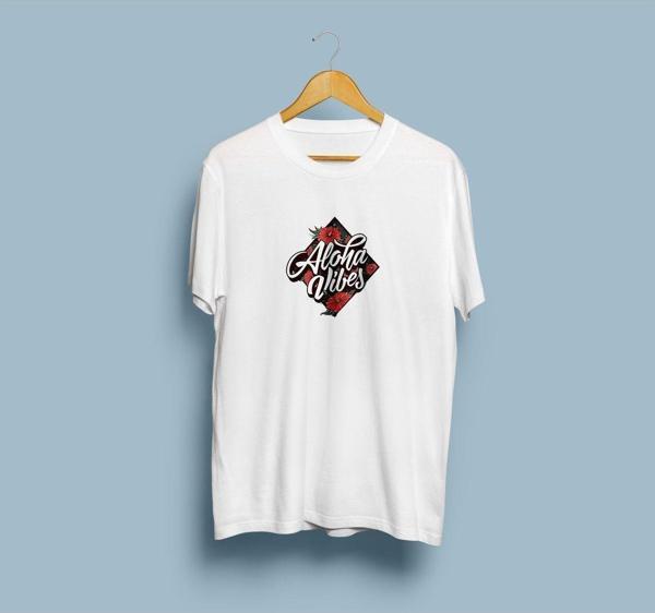 Oversize Aloha Vibes Tasarım Unisex T-shirt - Image 1