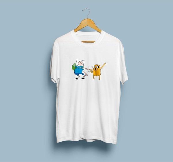 Oversize Adventure Time Finn ve Jake Tasarım Unisex T-Shirt - Image 1