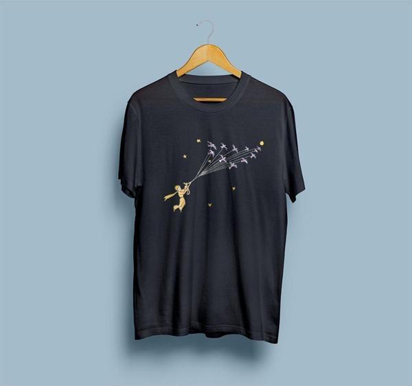 Oversize Küçük Prens Tasarımlı Unisex T-shirt - Image 1