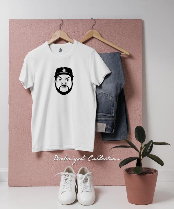 Oversize Ice Cube illustration  Tasarımlı Unisex T-Shirt - Image 1