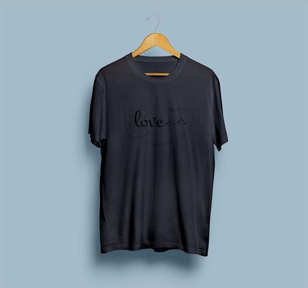 Oversize Love Yazı Baskısı Unisex T-shirt - Image 1