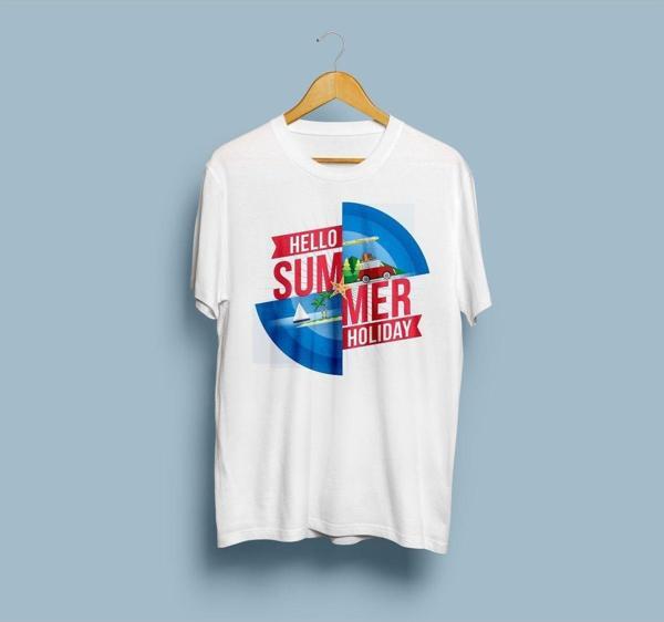 Oversize Yaz Tatili / Hello Summer Holiday Tasarım Unisex T-shirt - Image 1