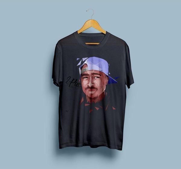 Oversize 2Pac Shakur Portre Tasarım Unisex T-shirt - Image 1