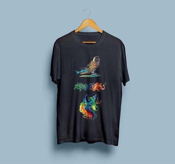 Oversize Aesthetic Animal Tasarım Unisex T-shirt - Image 1