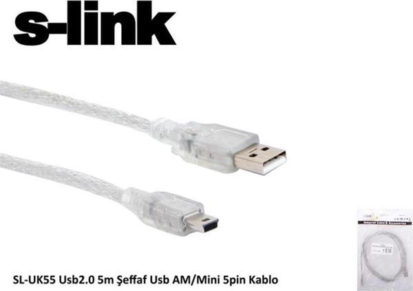 S-Lınk Sl-Uk55 Mini 5P To 5Mt Usb Kamera Kablosu çoklu renk - Image 1