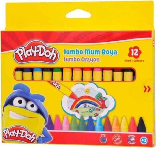 Nusrat Bilişim Play Doh Mum Pastel Boya Crayon Yuvarlak 12 Renk Play Cr005 No Color - Image 1