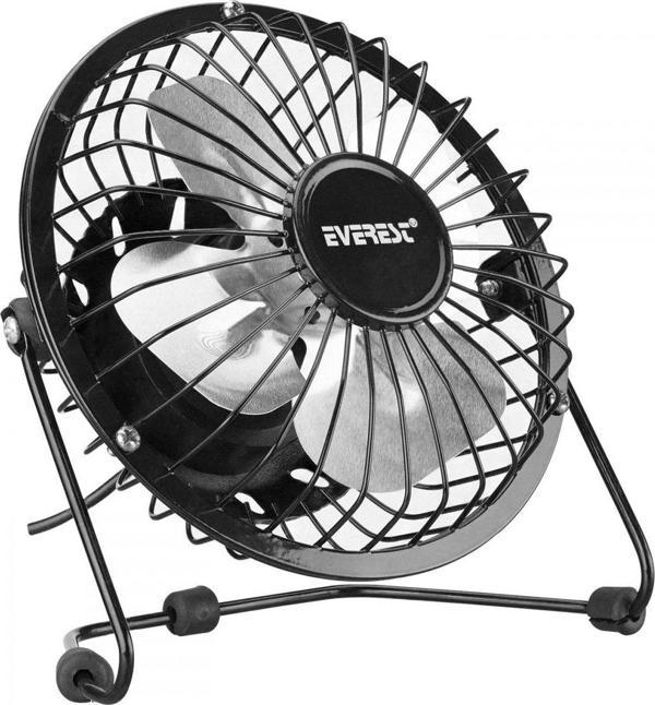 Everest Mini Usb Fan Vantilatör Çapı 15 Cm Efn-482 Metal Gövde Fan Siyah - Image 1