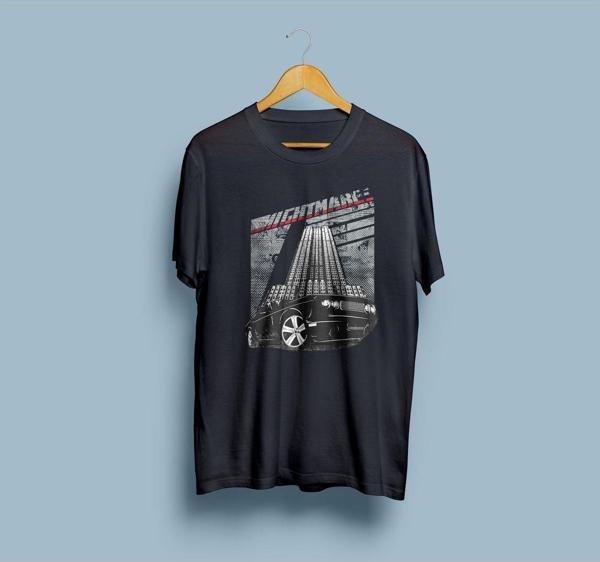 Oversize Nightmare Muscle Car Tasarım Unisex T-shirt - Image 1