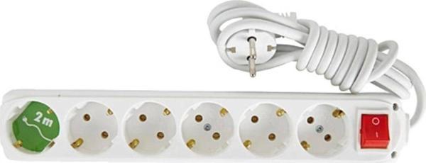 Almera 9260202 6Lı Anahtarlı Topraklı Priz 2M (162277) beyaz - Image 1
