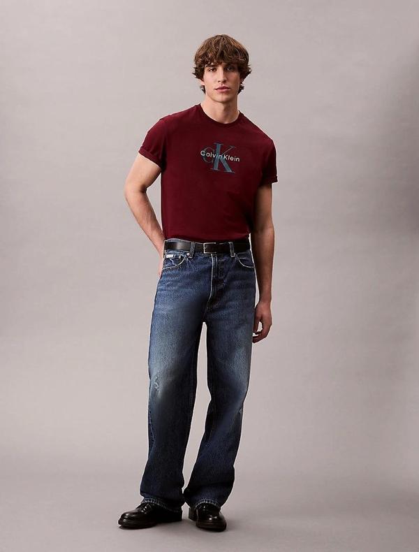 Calvin Klein Jeans SS Hero Monologo Tee 20s Erkek Kırmızı T-shirt LV04RB862G-VLP - Image 1