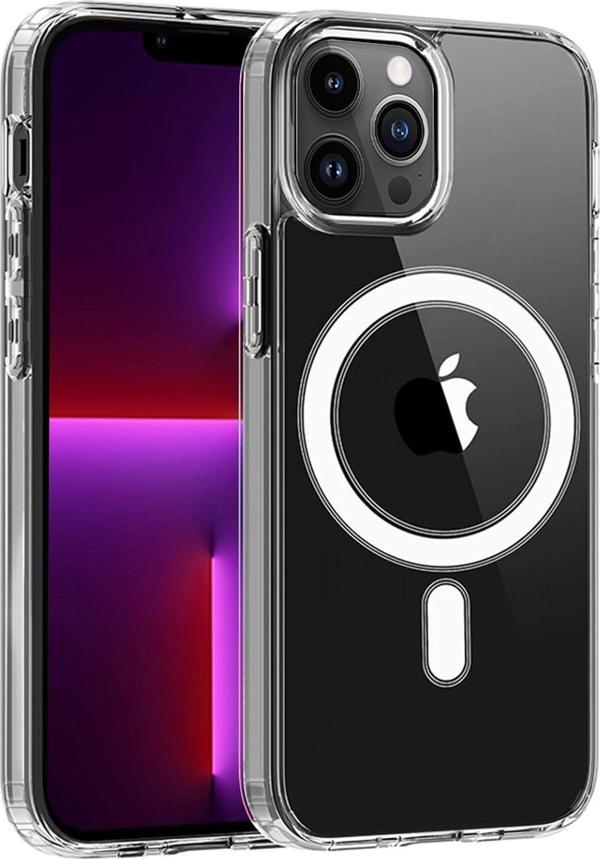 iPhone 13 Pro Uyumlu Kamera Korumalı Magsafe Wireless Şarj Özellikli Şeffaf Silikon Kılıf - Image 1