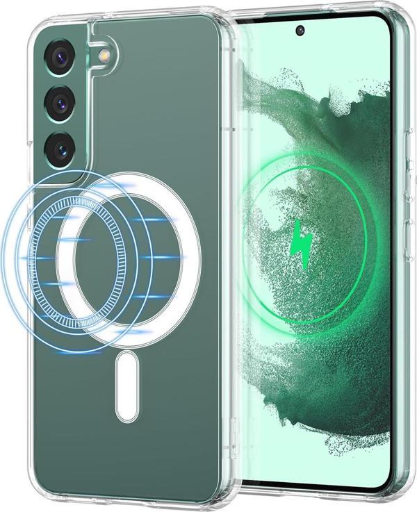 Samsung Galaxy S23 Uyumlu Kamera Korumalı Magsafe Wireless Şarj Özellikli Şeffaf Silikon Kılıf - Image 1