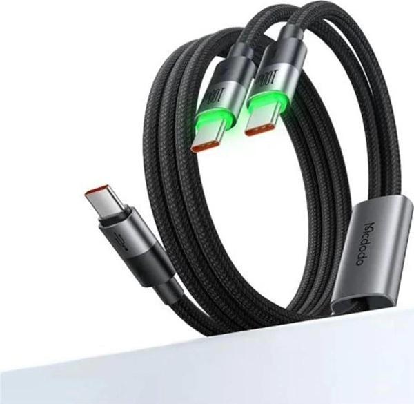 MCDODO CA-6740 2-in-1 KABLO 100 W TYPE-C TYPE-C+TYPE-C 1.5 M SİYAH KABLO - Image 1