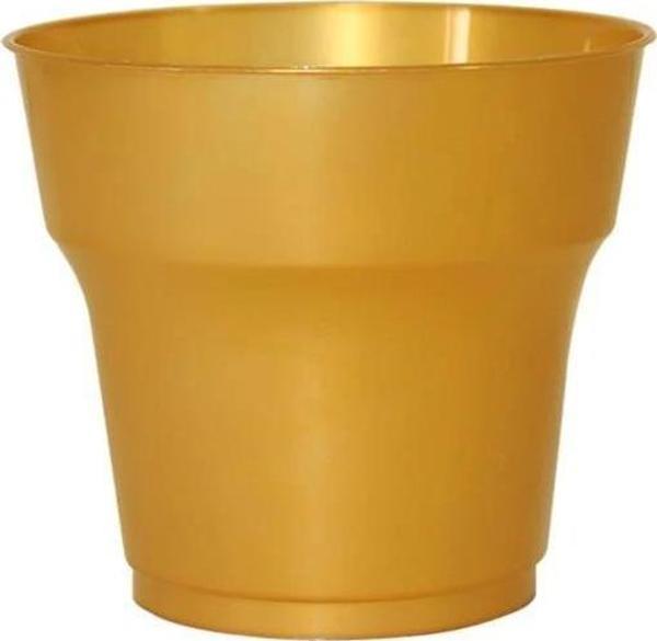 Omeyva Parti Davet Piknik Renkli Mika Plastik Sert Mika Bardak - Altın - 75 Adet - Image 1