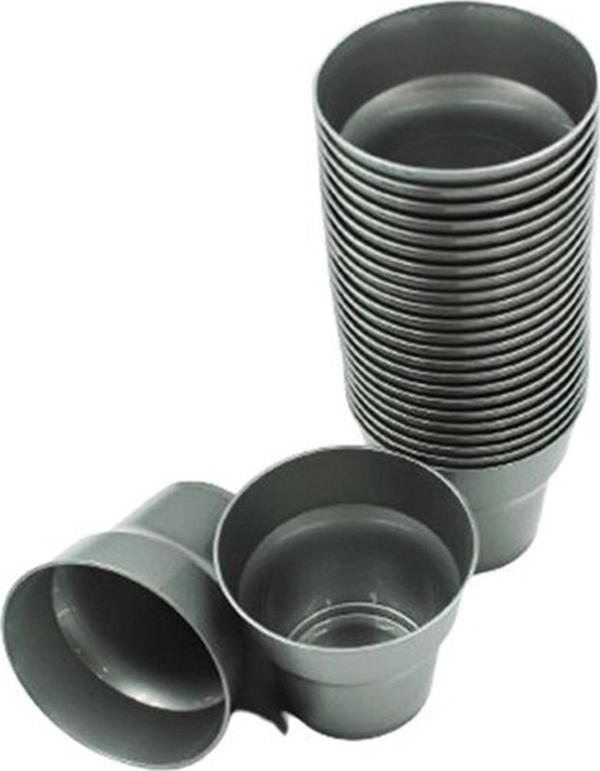Omeyva Parti Davet Piknik Renkli Mika Plastik Sert Mika Bardak - Gümüş - 25'li Paket  - Image 1
