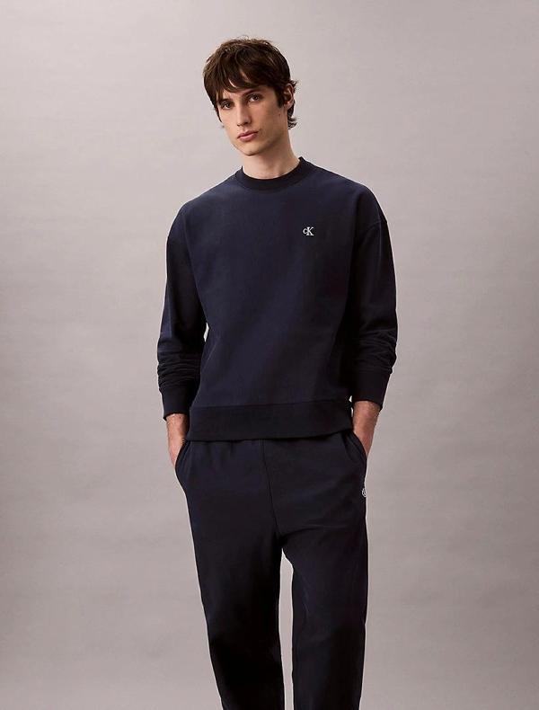 Calvin Klein Jeans PREMIUM TERRY MONOGRAM JOGGER Erkek Mavi Eşofman Altı LV04RC279G-CEF - Image 1