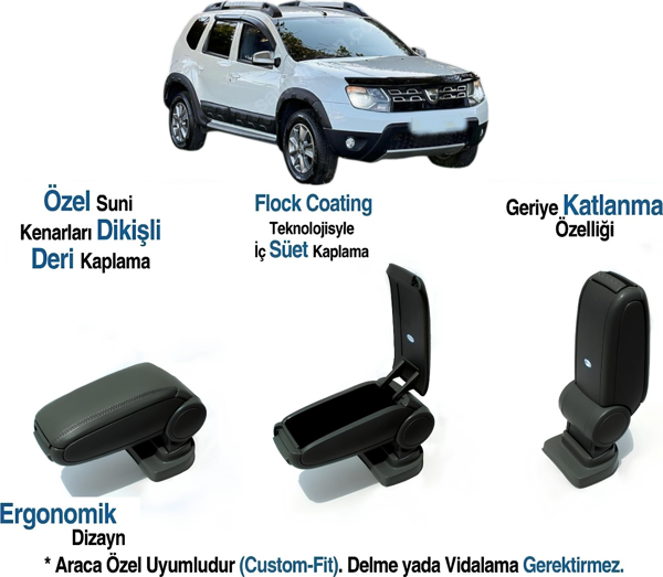 DACIA DUSTER ARACA ÖZEL KOL DAYAMA VİDASIZ KOLÇAK 2010 2011 2012 2013 2014 2015 2016 2017 2018 2019 2020 - Image 1